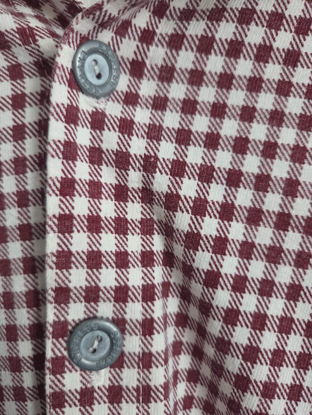 Vintage Burgundy Gingham Sleeveless Shirt - Picture 14 of 16